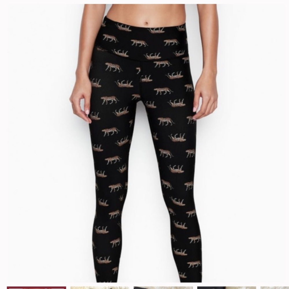 Victoria Sport black cheetah leggings